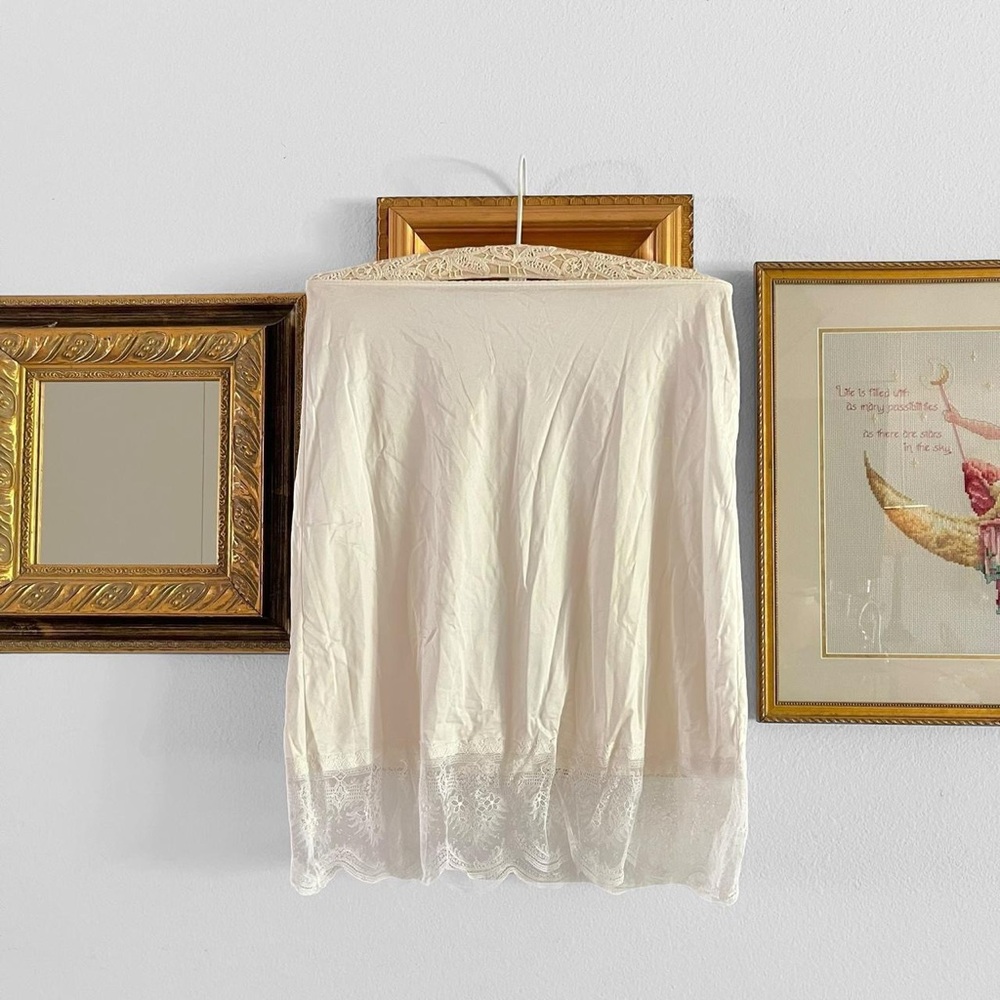 SOLD Yves Saint Laurent Cream Satin Half Slip Skirt Lingerie Vintage YSL